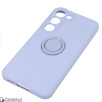 Švelnaus silikono dėklas su žiedu - šviesiai violetinis (Samsung S23 Plus)